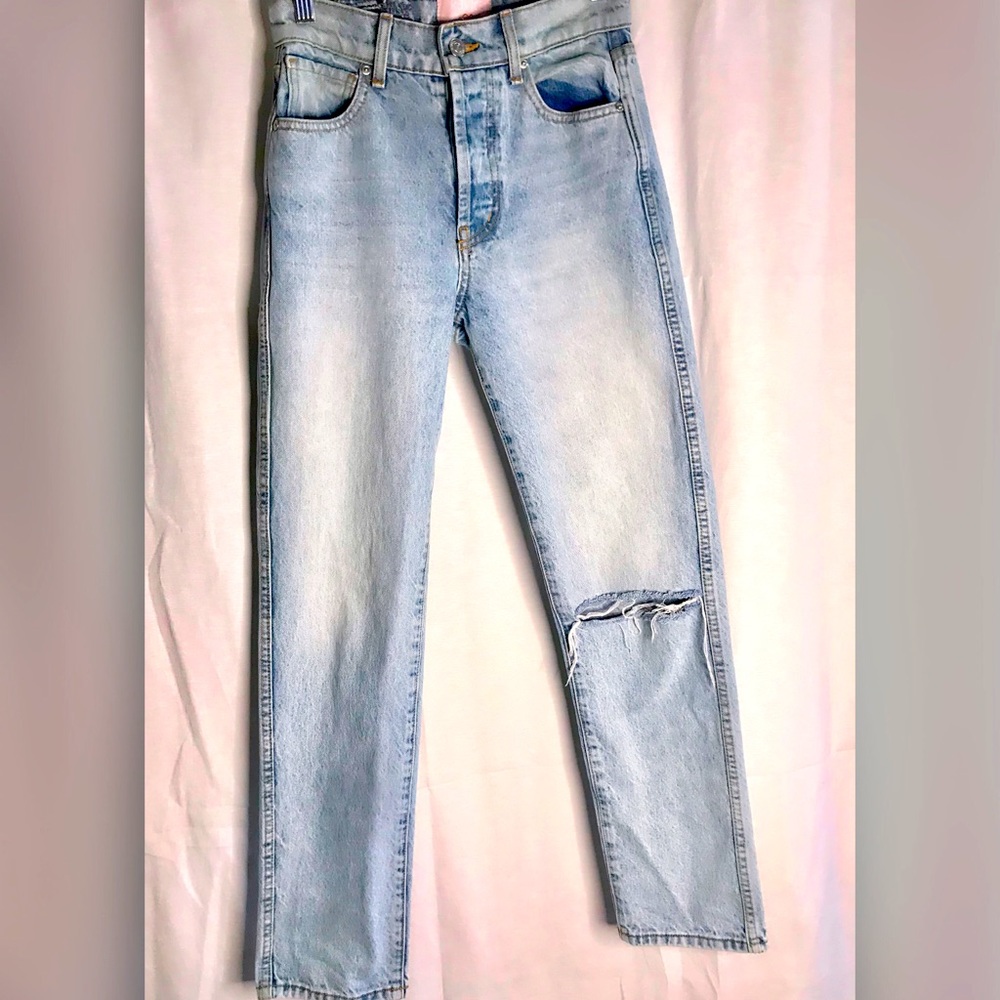 90s high waisted ripped jeans(25)(S)